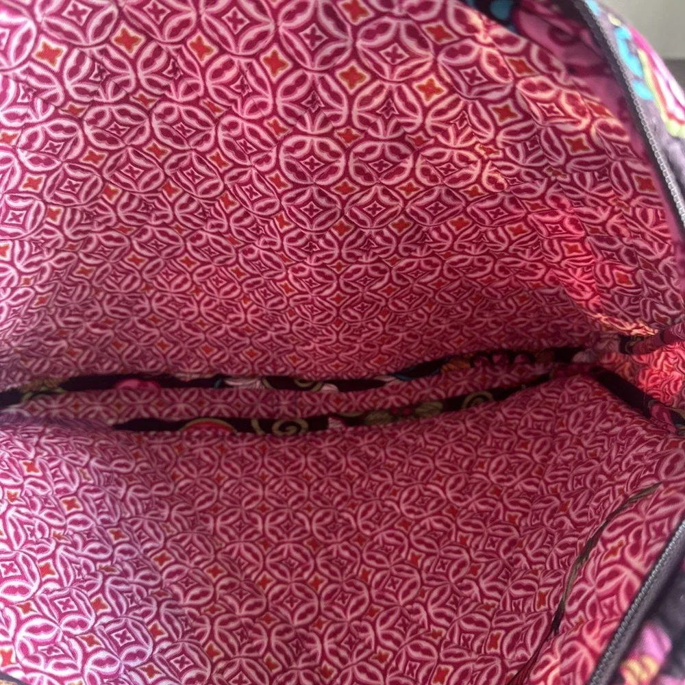 Vera Bradley Floral Quilted Multicolor Laptop Bag Women Large Zip Outer Pockets